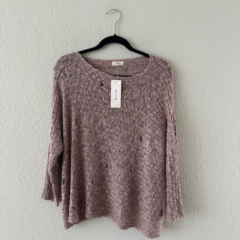 BLVD Collections Women's Brown Taupe Tunic Style Sweater Size S/M